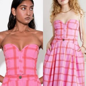 NWT Mara Hoffman Rilynn Bustier Strapless Top Pink 0